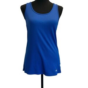 Under Armour Heat Gear blue ribbed racerback tank top Sz L